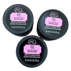 The Body Shop British Rose Plumping Mask 0.5oz HTF MINI Travel Size LOT of 3